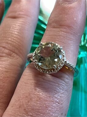 Chuck Clemency STS Sterling Silver 925 Brilliant Cut Green Amethyst Size 6 Ring